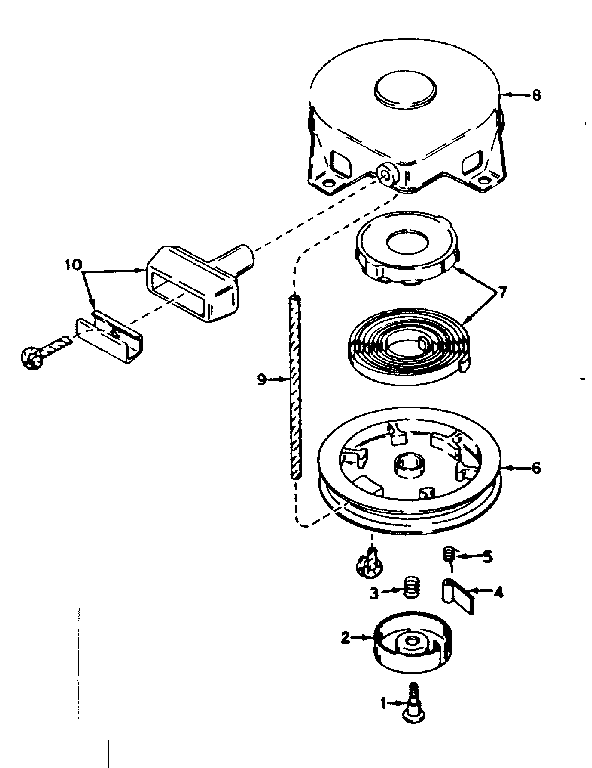 Craftsman 53681960 rewind starter no. 590420 diagram