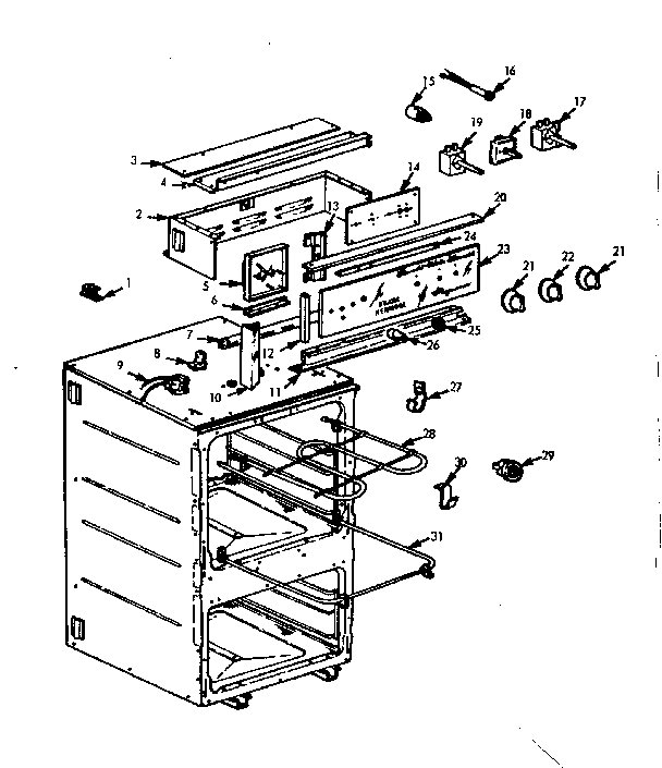 Kenmore 1034063210 control panel and element section diagram