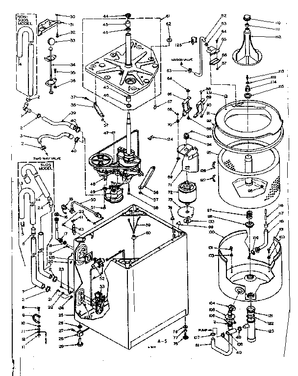 Kenmore 1106604401 machine sub-assembly diagram