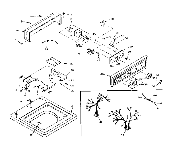 Kenmore 1106604550 top and console assembly diagram