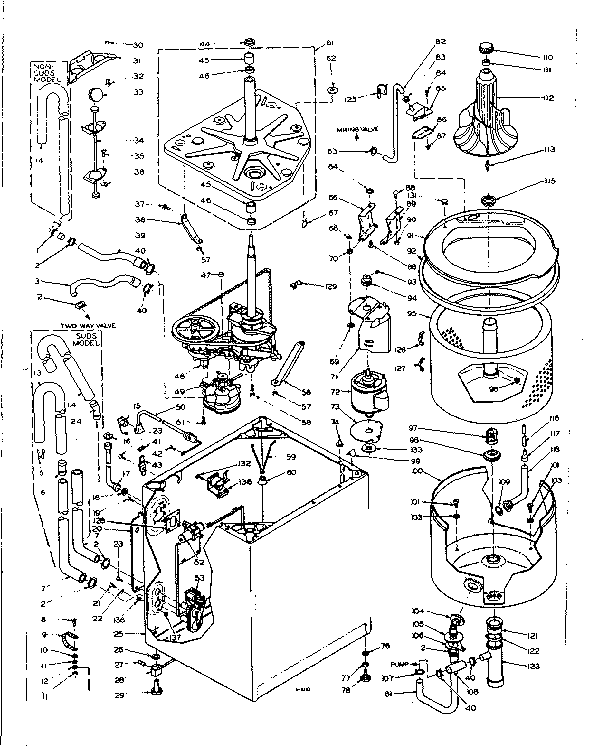 Kenmore 1106604651 machine sub-assembly diagram