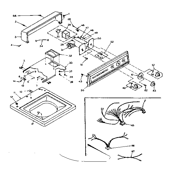 Kenmore 1106604651 top and console assembly diagram