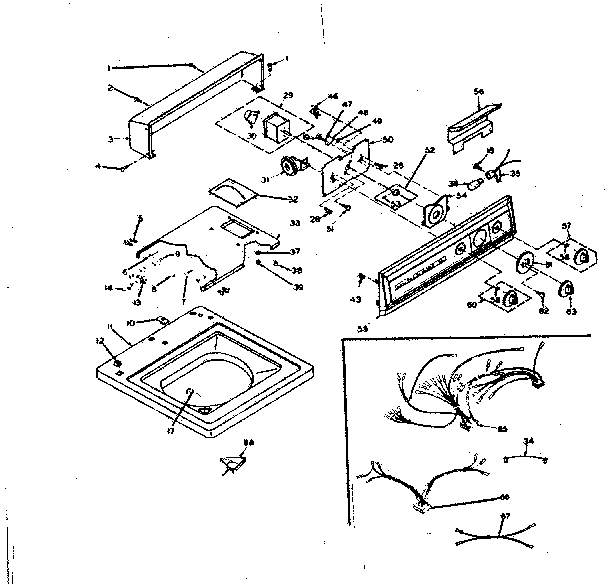 Kenmore 1106605750 top and console assembly diagram