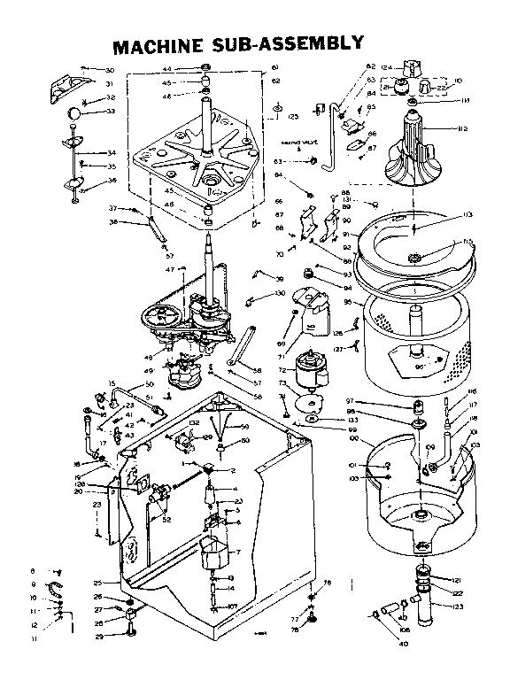Kenmore 1106604753 machine sub-assembly diagram