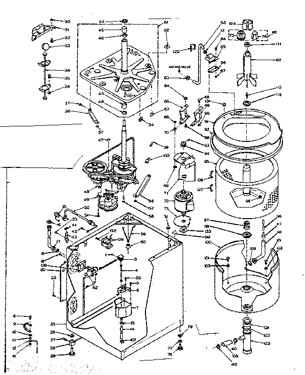 Kenmore 1106605800 machine sub-assembly diagram