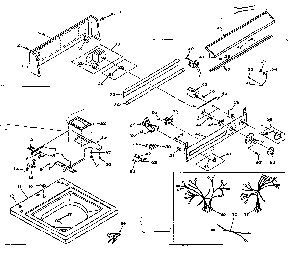 Kenmore 1106605800 top and console assembly diagram