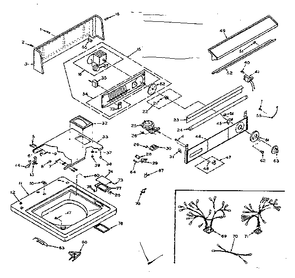 Kenmore 1106604950 top and console diagram