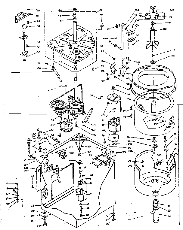 Kenmore 1106605951 machine sub-assembly diagram