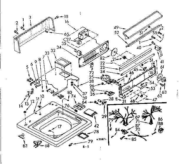 Kenmore 1106605971 top and console assembly diagram