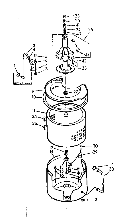 Kenmore 1106605971 tub and basket assembly diagram