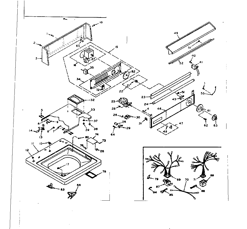 Kenmore 1106605903 top and console assembly diagram