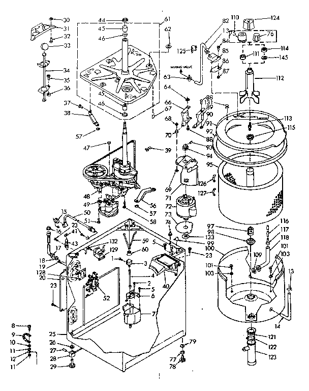 Kenmore 1106605961 machine sub-assembly diagram