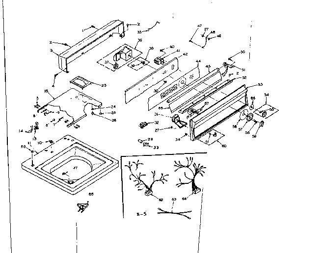 Kenmore 1106615850 top and console assembly diagram