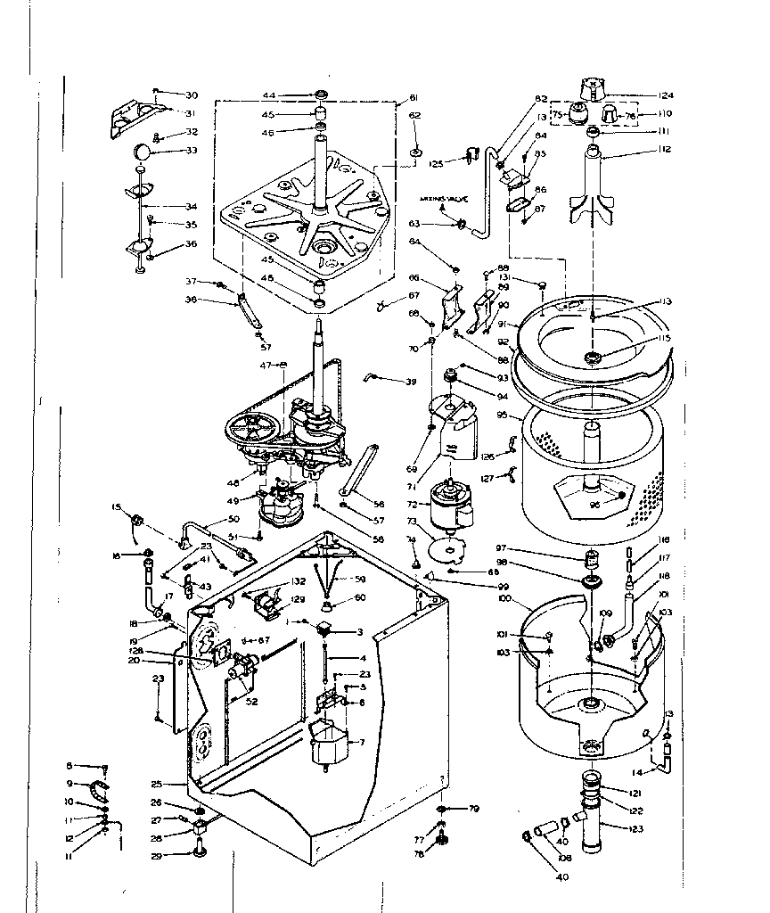 Kenmore 1106615951 machine sub-assembly diagram