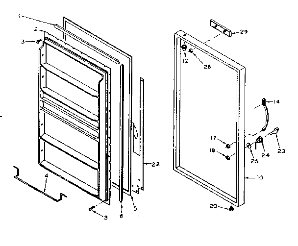Kenmore 106627141 door parts diagram