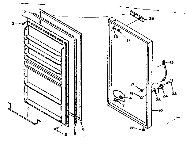 Kenmore 106627421 door parts diagram