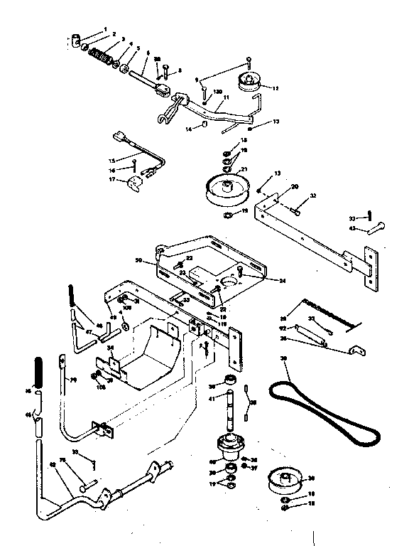Craftsman 180260220 pulley assembly diagram