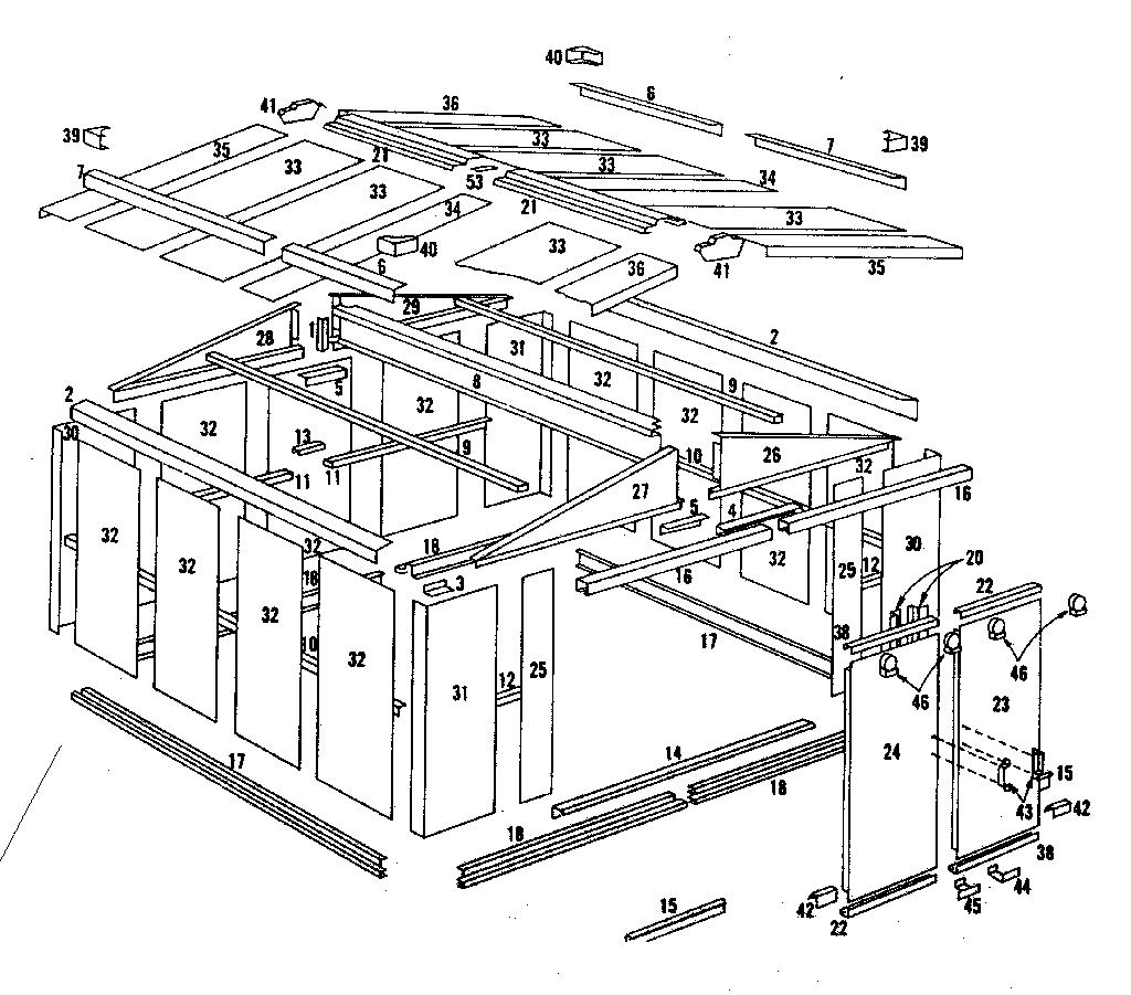 Sears 696608621 10' x 9' model diagram