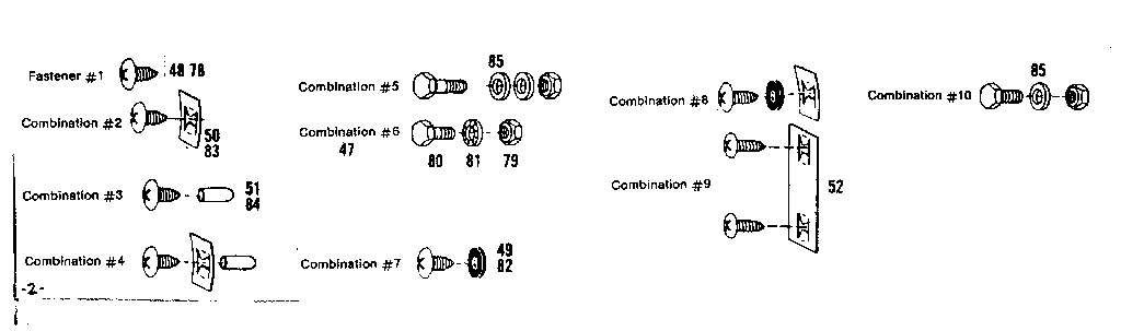 Sears 696608661 fastener combinations diagram