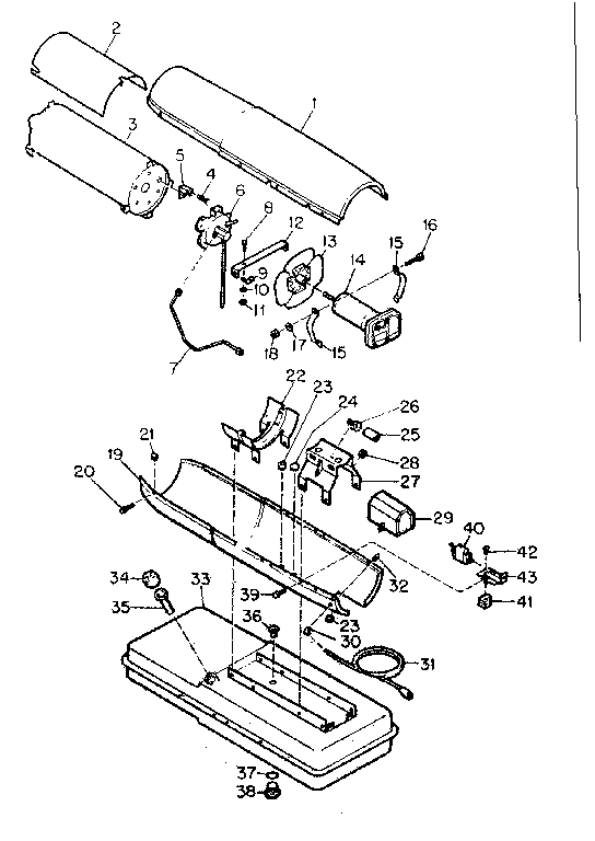 Craftsman 40414 fuel tank and upper shell assembly diagram