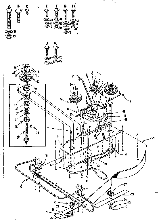 Craftsman 91761201 mandrel and pulley  assembly diagram