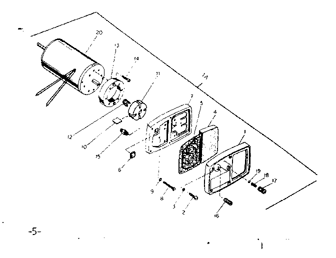 Kenmore 583406140 motor package assembly diagram