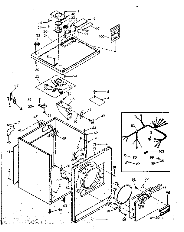 Kenmore 1106818242 machine sub-assembly diagram