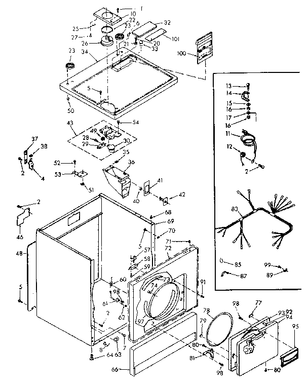 Kenmore 1106817241 machine sub-assembly diagram