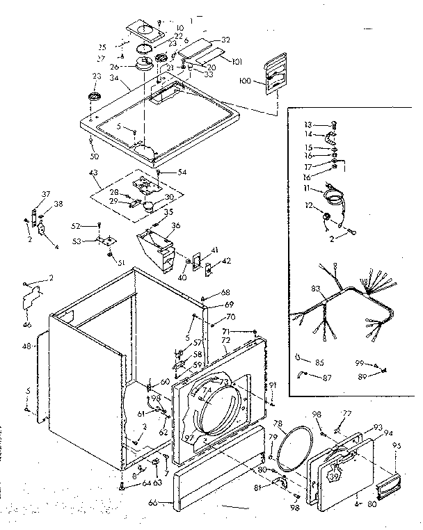 Kenmore 1106817220 machine sub-assembly diagram