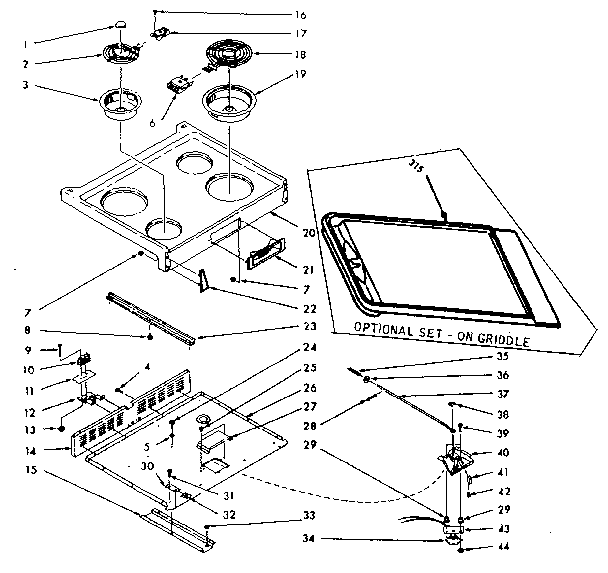 Kenmore 1039496860 main top section diagram