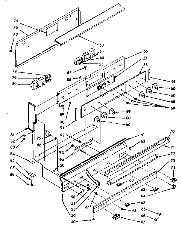 Kenmore 1039496860 backguard section diagram