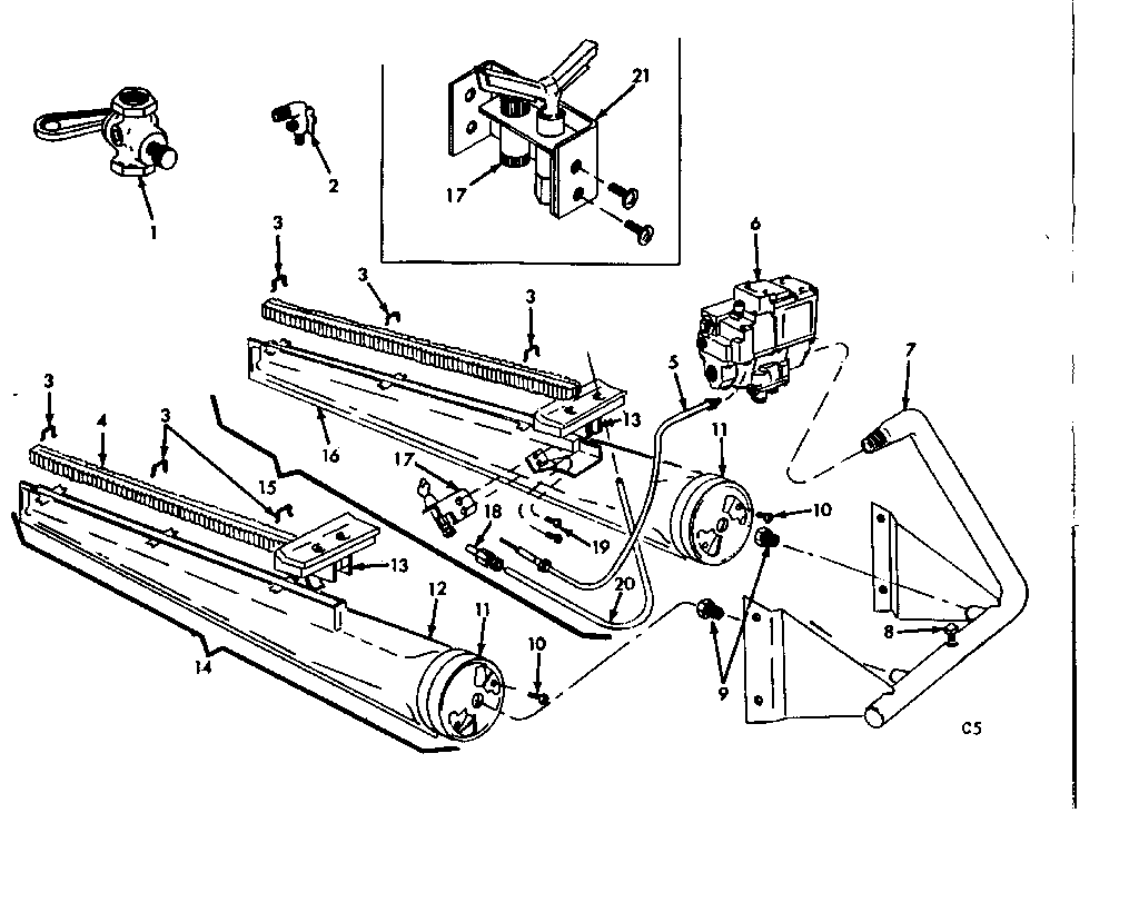 Kenmore 86764561 burner & manifold assembly diagram