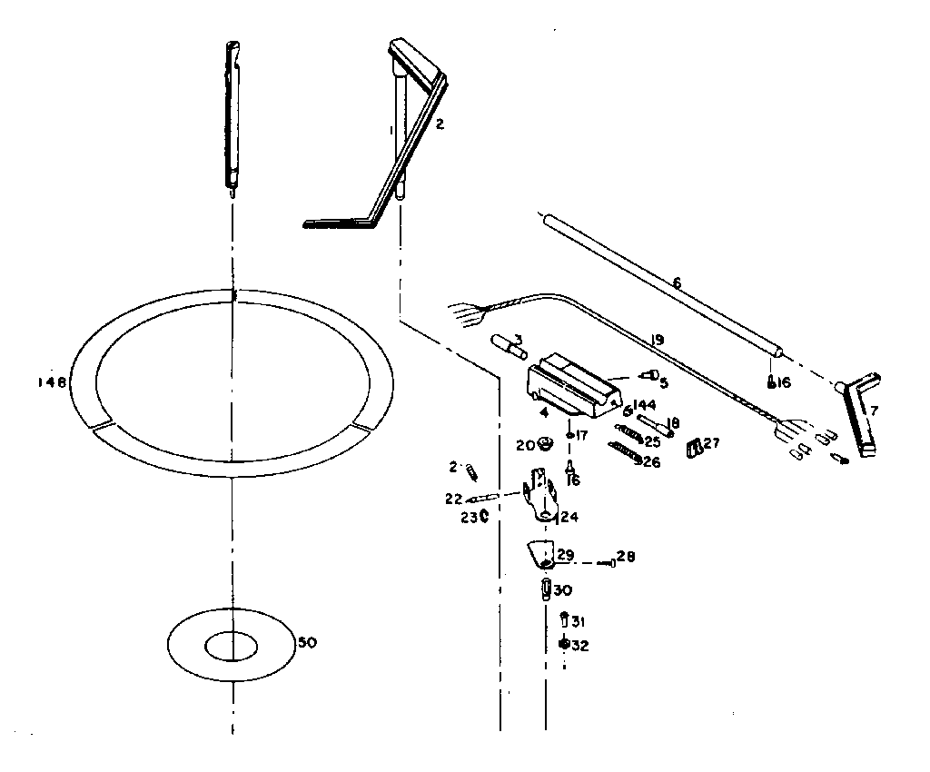 LXI 40091713800 record changer (top view) diagram