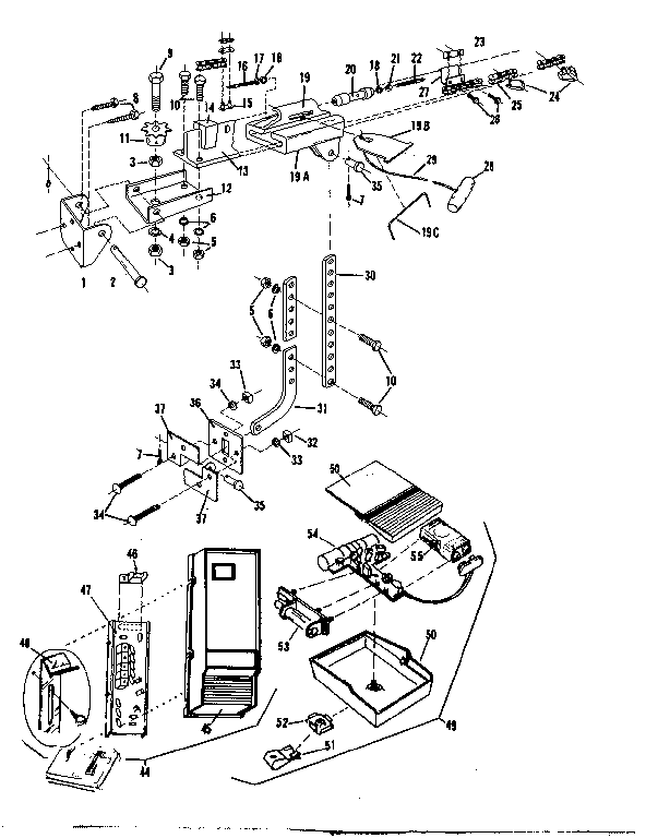 Craftsman 139657000 rail assembly and radio controls diagram