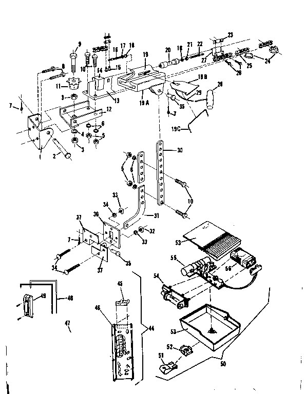 Craftsman 139650520 rail assembly and radio controls diagram