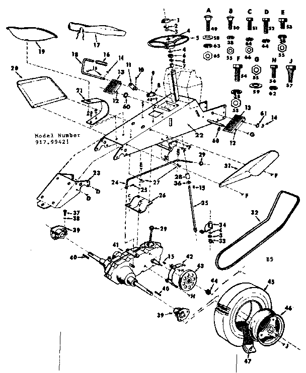 Craftsman 91799421 steering assembly diagram