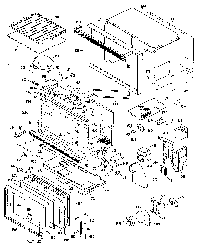 Kenmore 21332 microwave parts diagram