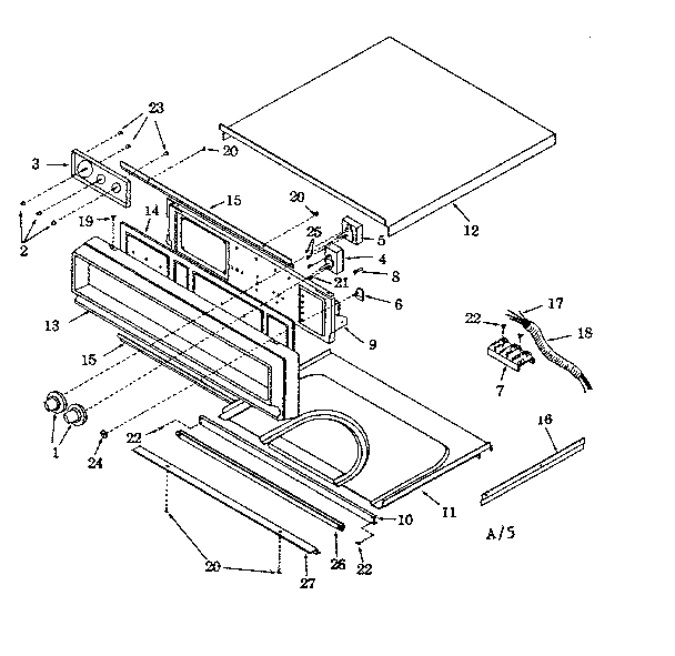 Kenmore 8504218390 control section diagram