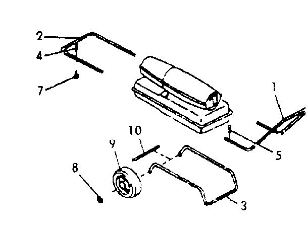 Kenmore 583409950 handle and wheel group diagram
