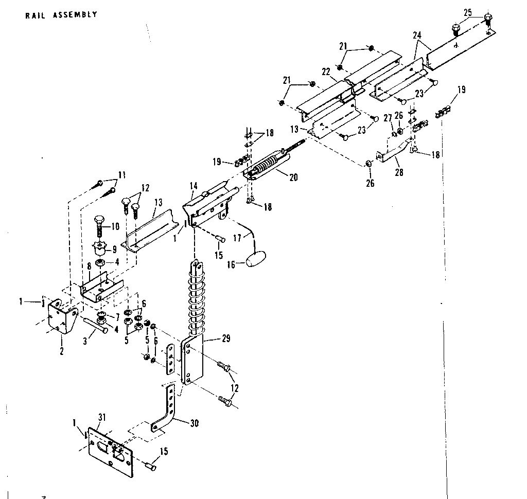 Craftsman 139654030 rail assembly diagram