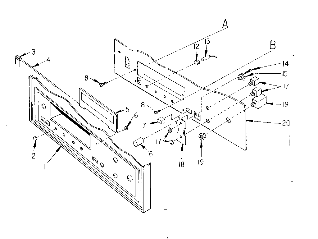 LXI 52830555410 tape front panel parts diagram