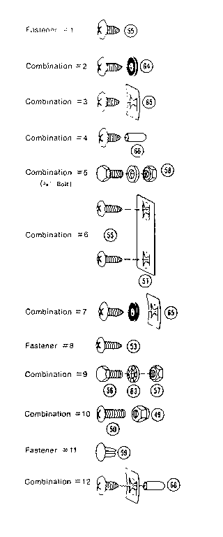 Sears 69660469 fastener combinations diagram