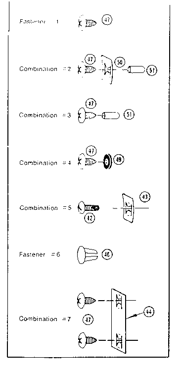 Sears 696606411 fastener combinations diagram