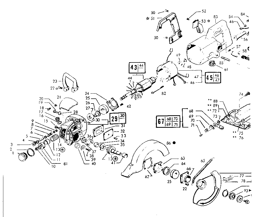 Skil 825 TYPE 11 motor assembly diagram