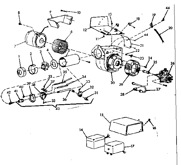 ICP LO-170-3 oil burner assembly diagram
