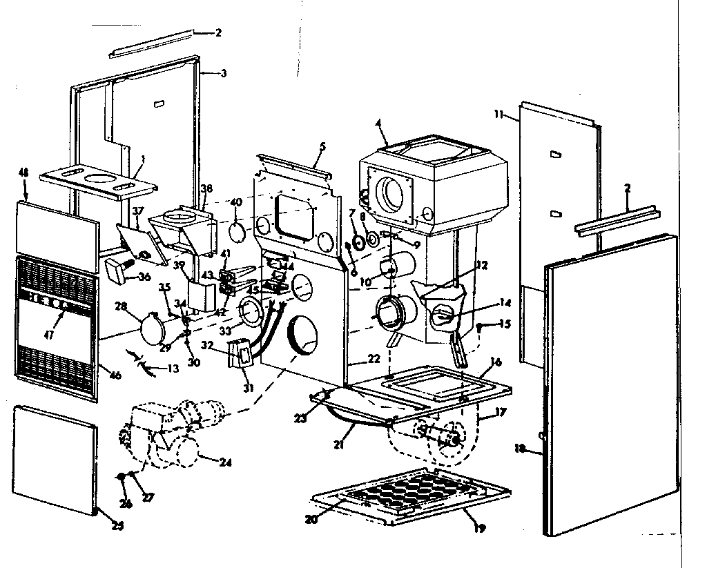 ICP UO-112DA-C furnace assembly diagram