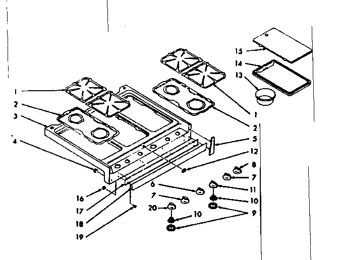 Kenmore 1037486742 main top section diagram