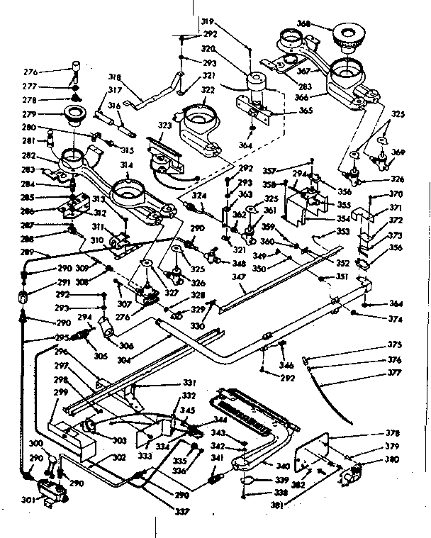 Kenmore 1037486742 burner section diagram