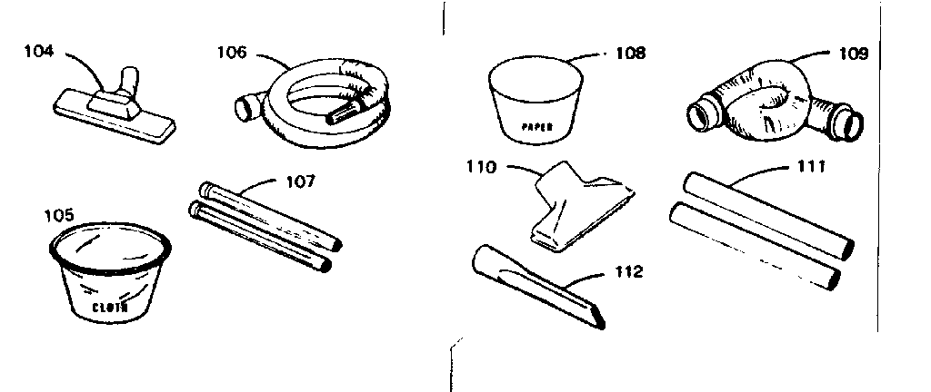 Kenmore 17589901 optional cleaning accessories diagram