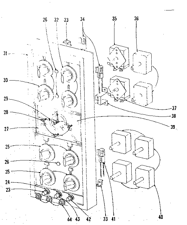 Kenmore 1019036600 control panel section diagram